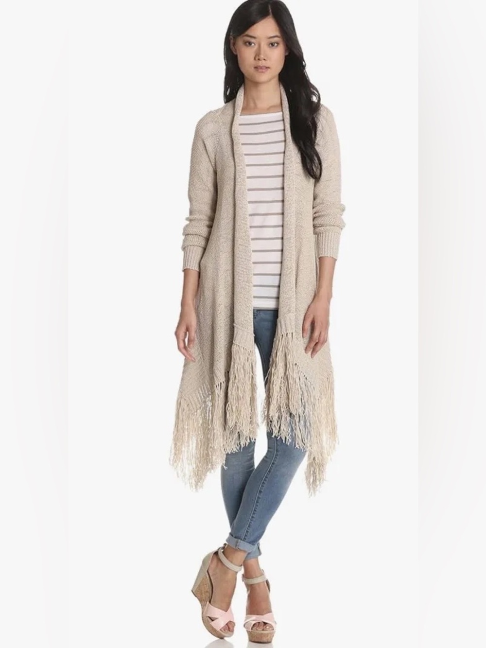 NWT BCBG Maxazria Fringe Sweater Cardigan